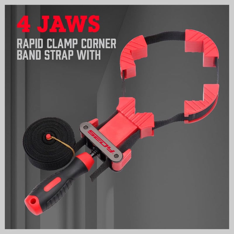 SEDY 13 ft. Belt Band Clamp Strap Clamp for Woodworking, Quick Release Frame Clamps with 90-Degree Corner Pieces - Image 4